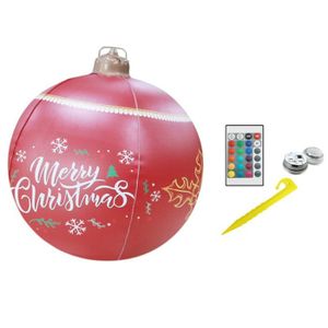BOULE DE NOËL EJ.life Décoration de Noël Extérieure : Boule Gonflable PVC Lumineuse avec LED Rechargeable pour Jardin et Piscine