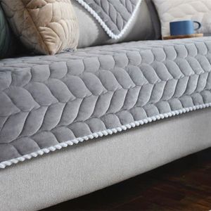 HOUSSE DE CANAPE Housse de protection pour canapé  tapis de canapé extensible  en peluche  épais  solide  décoration de la  Gray Gray 110x90cm 1pcs