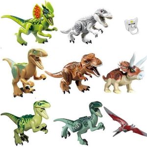 FIGURINE - PERSONNAGE 8Pcs Dinosaure Building Blocks Jurassic World dinosaure Miniature figurines Dinosaures Jouet Dinosaure Les Blocs de Construction