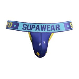 STRING - TANGA Supawear - Sous-vêtement Hommes - Jockstrap Homme - Sprint Jockstrap Blue Lightning - Bleu - 1 x