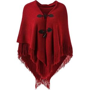 SHEPIN Poncho Polaire Femme Hiver Chaud Cape dhiver avec Boutons Ca