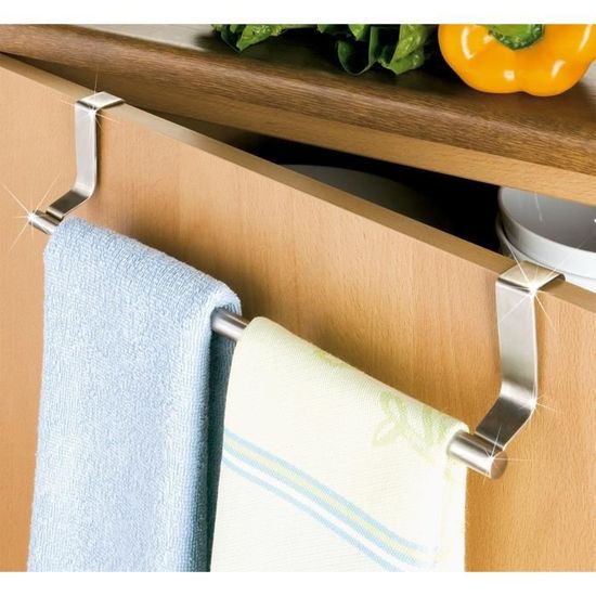 2 Supports Muraux Pour Serviettes - Porte-torchons Blanc En ABS Pour Cuisine Et Salle De Bain