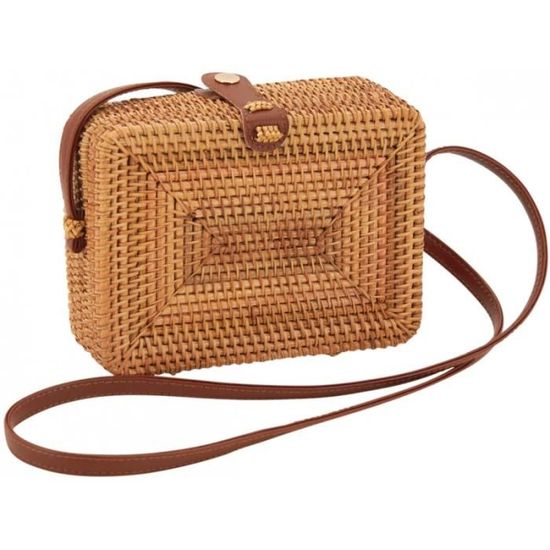 Sac main rectangulaire en rotin naturel Cdiscount Bagagerie