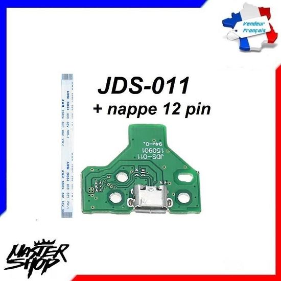 Connecteur de charge jds011 usb manette PS4 12pin + nappe interne 12pin DOCK