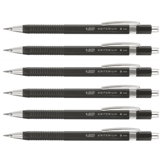 BIC Criterium Set 3 Confezioni Miniere HB 2 Mm, Altamente Resistenti, 18 Pezzi