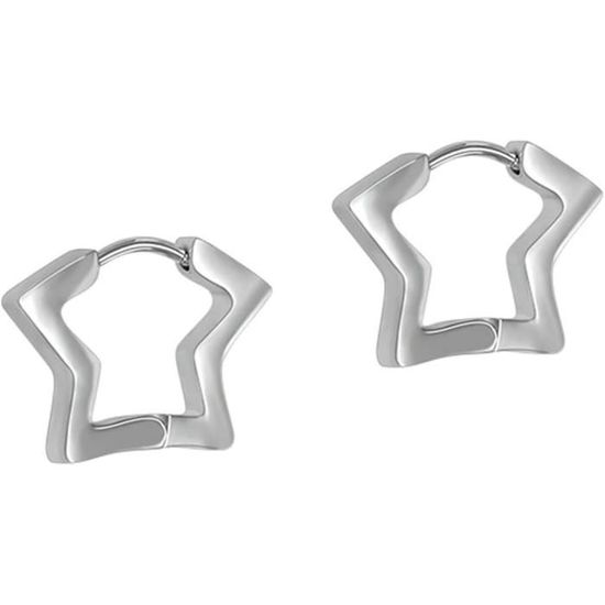 Homxi Boucle D'Oreille Homme Femme Créoles,Boucles D'Oreilles Femme Acier Inoxydable Argent Cerceau Avec Cône Boucles D'Oreilles Femme Argent