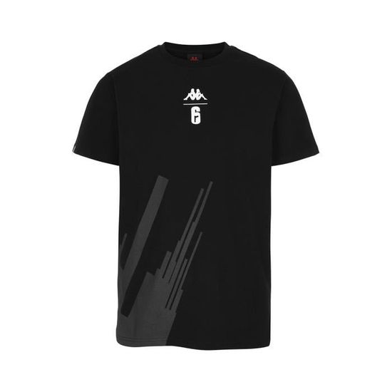 T-Shirt Rauer Authentic Six Siege Collection pour Homme - Noir, gris - Manches courtes - Multisport - KAPPA