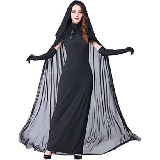 Costume Fantôme Halloween - Cape Avec Capuche Déchiquetée Pour Adulte (homme/femme) - Effrayant Pour Maison Hantée, Soirée Déguisée