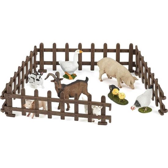 WAIIW Jouets D'animaux De La Ferme Pour Les Tout-petits, 23 Jouets D'animaux Avec Figurines D'animaux Réalistes, Jouet Tracteur Et Clôture, Ensemble De Jeu éducatif Pour Les Tout-petits Enfants De 3 à