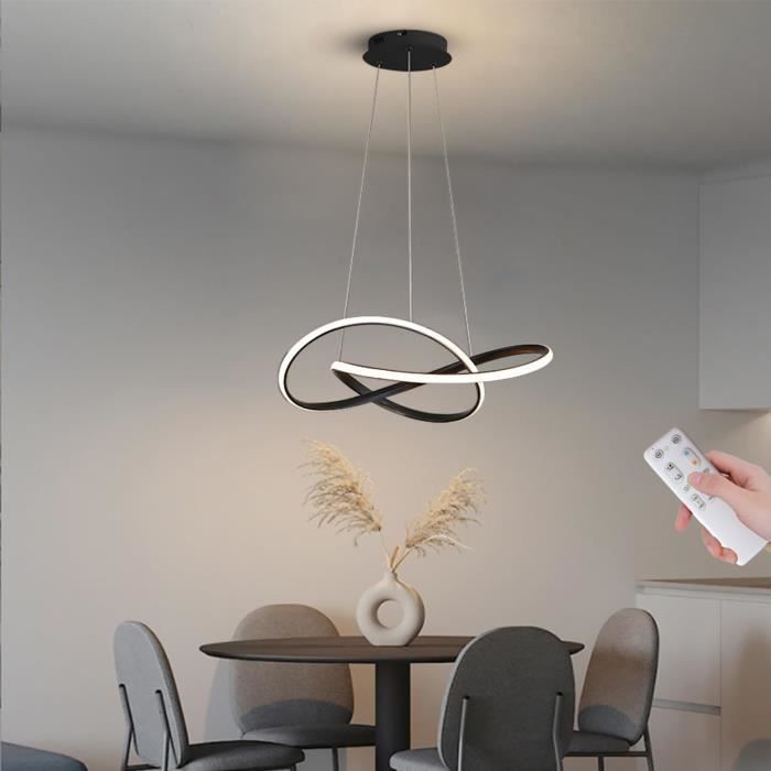 Lustre LED Cuisine Dimmable Doré 120cm - Suspension Moderne Avec Télécommande, Hauteur Réglable
