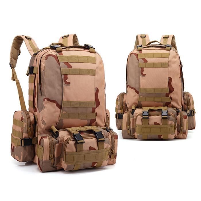 55L Molle Outdoor Bag Camping Randonnée Trekking Sac à dos J6926