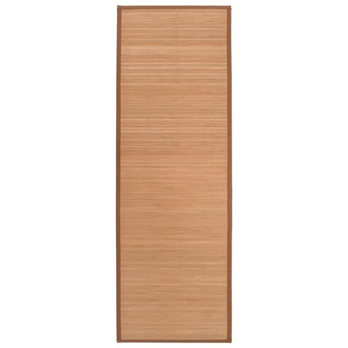 Tapis de yoga Bambou 60 x 180 cm Marron -QNQ