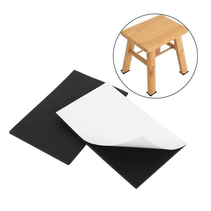 2pcs protecteur de plancher meubles canapé table chaise caoutchouc pieds tampons anti-dérapant auto-adhésif Noir