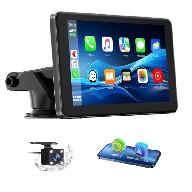 Autoradio Bluetooth FM Radio Stéréo 60W x 4, Lecteur MP3 Poste Main Libre Voiture, Support USB/SD/TF/AUX + Télécommande