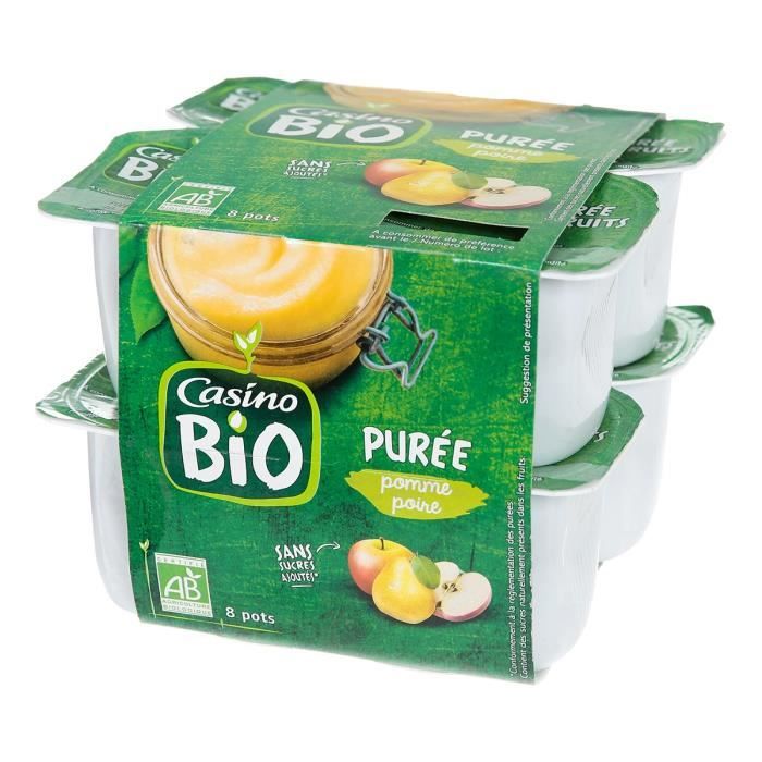 CASINO Purée Poires Bio - 8X95G