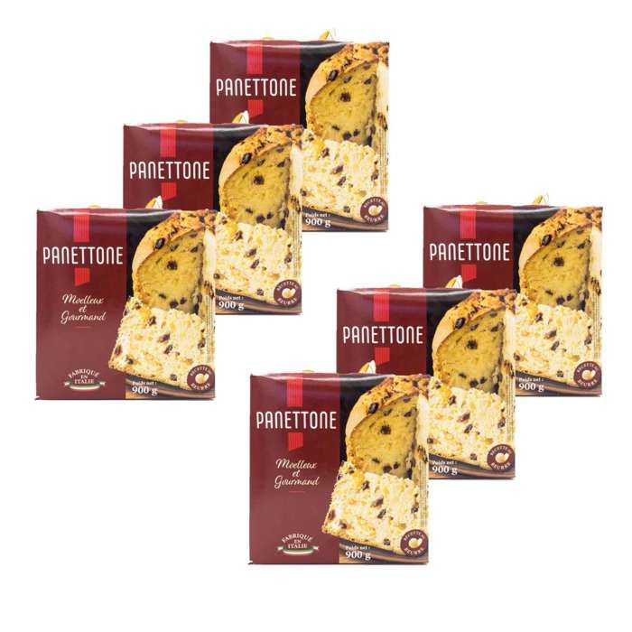 Lot 6x Panettone Pur Beurre - Italie - boîte 900g