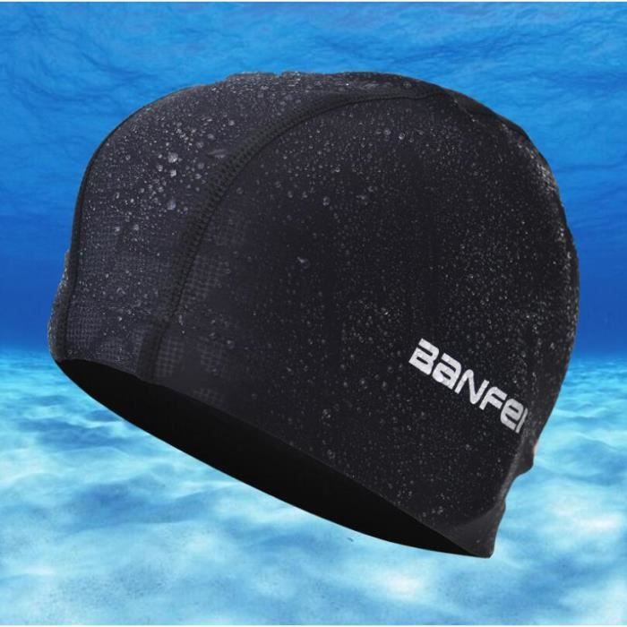 Élastique professionnel Nylon bonnet de natation étanche oreille Protection adulte homm - Modèle: O015 Black One size - TEYYMA12112