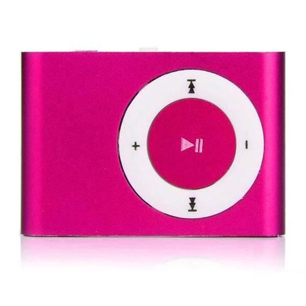 LECTEUR BALADEUR MP3 MINI AVEC CLIP FUSHIA (CARTE SD 8GO MAX)
