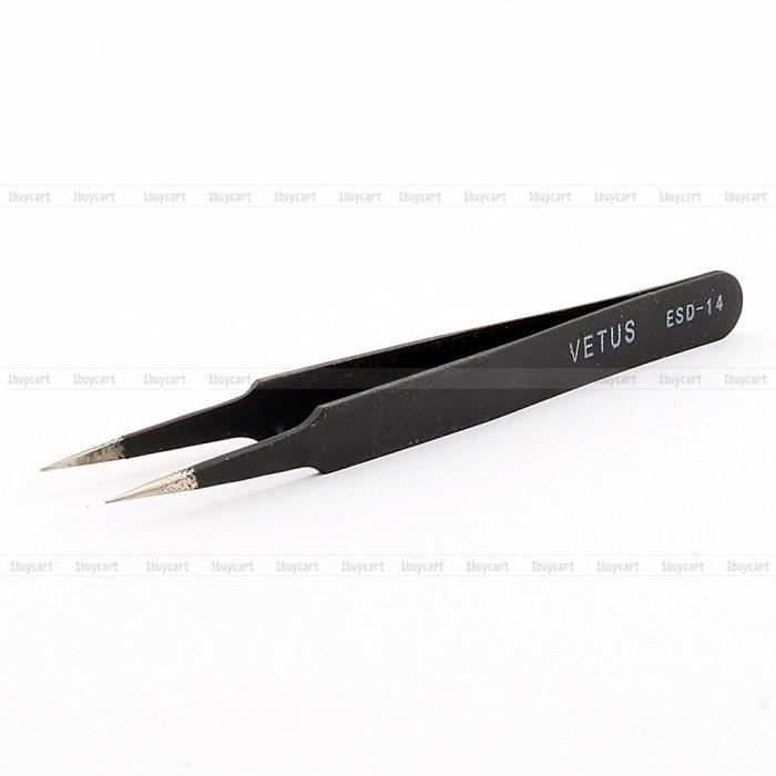 XY Esd-14 Vetus Brucelles Pincette Pince Acier Inox Tweezers Antistatique Pincette Courbé - XYCYD821D0516
