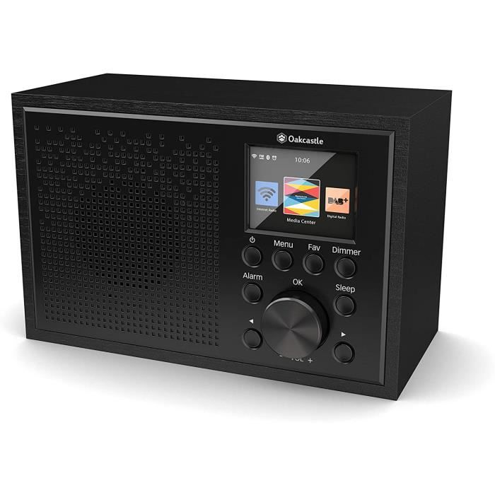 Oakcastle Radio Internet Wifi, Spotify Connect, Bluetooth, Double alarme, LINE IN, Contrôle de l'application, Écran couleur (Noir)