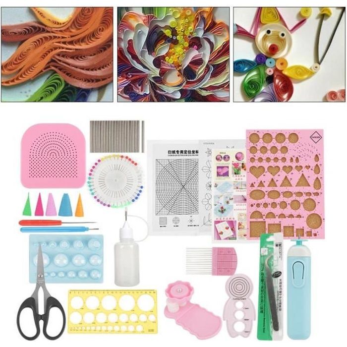 Quilling Tool Kit, 24pcs Craft Diy Slotted Paper Kits Quilling Tool Arts et Métiers d'art pour les débutants, Advanced Quiller,