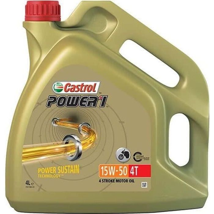 CASTROL Huile moteur Power 1 4T 15W-50 - 4 L