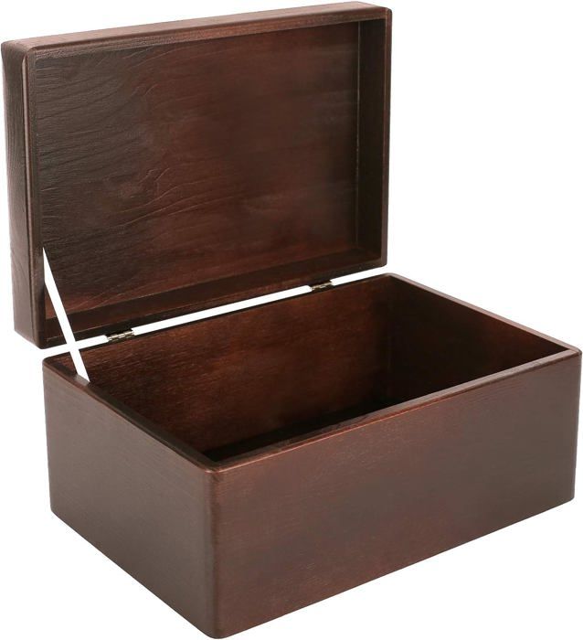 Creative Deco Grande Boite de Rangement en Bois à Décorer Brun - 30x20x14 cm - Naturel avec Couvercle - Boîte Caisse Malle Outil