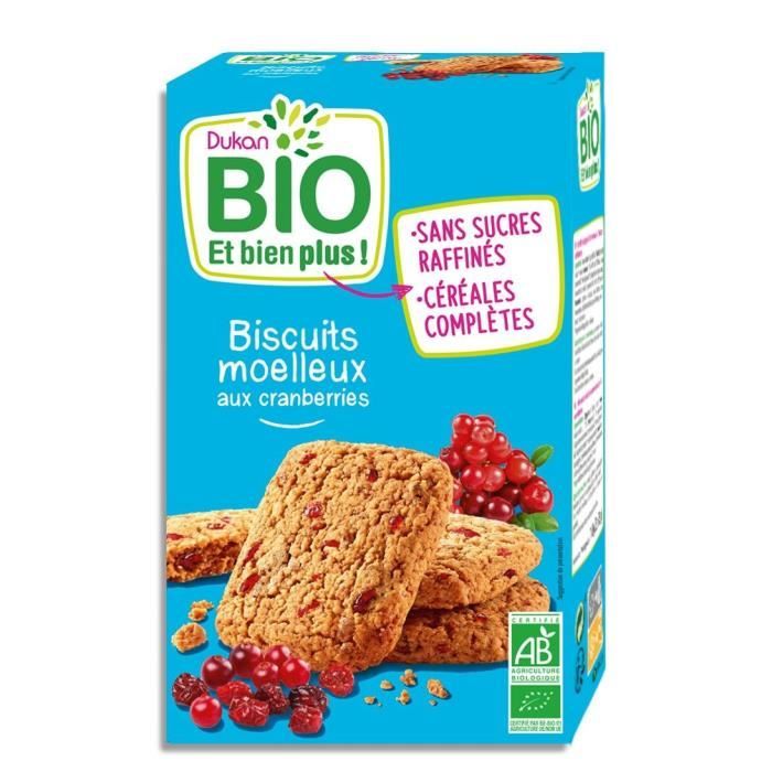 DUKAN Biscuits moelleux Bio aux cranberries - 150 g