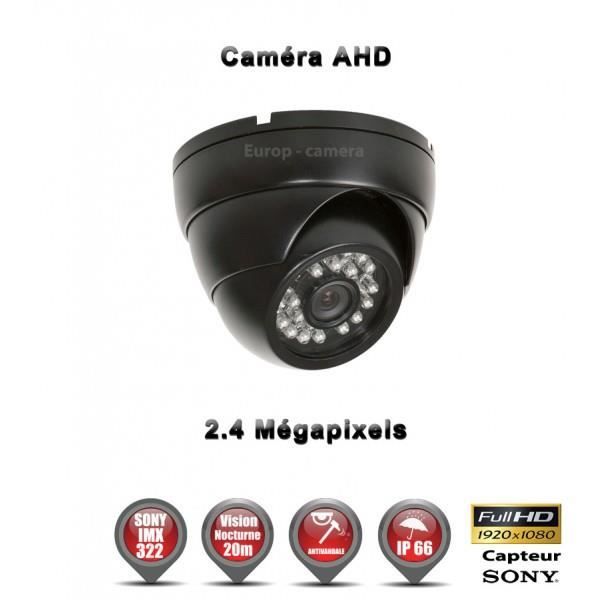 Mini Dôme AHD Anti-vandal FULL HD 1080P 2.4MP Capteur 1-2.7' SONY IMX322 IR 20m étanche réf: EC-AHDD20FHD - caméra surveillance -