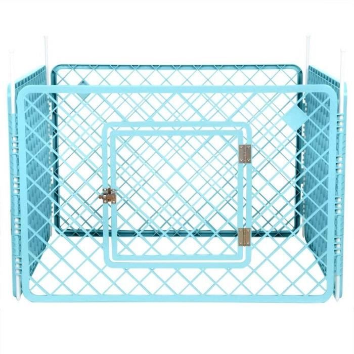 IRIS OHYAMA -  Parc à chiot - Porte avec crochet de fermeture - Résistant aux intempéries - Pour chien - Pet Circle  - Bleu