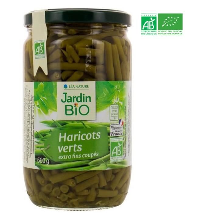 JARDIN BIO Bocal de Haricots verts extra fins - Bio - 660g