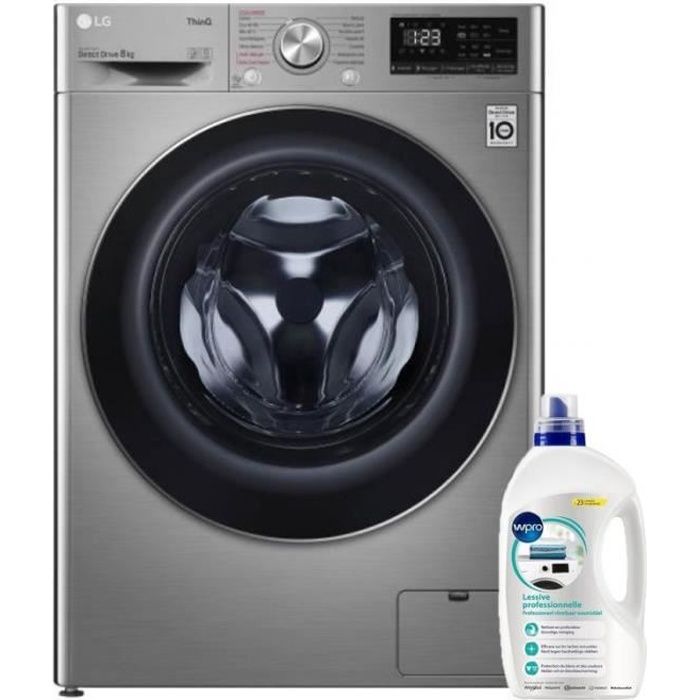 LG Lave-linge frontal 8kg 1400trs/min Tambour 59L Wi-Fi Direct Drive Machine à laver hublot