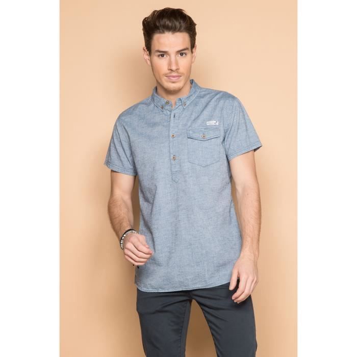 Chemise à demi-patte manches courtes - CIGARSON