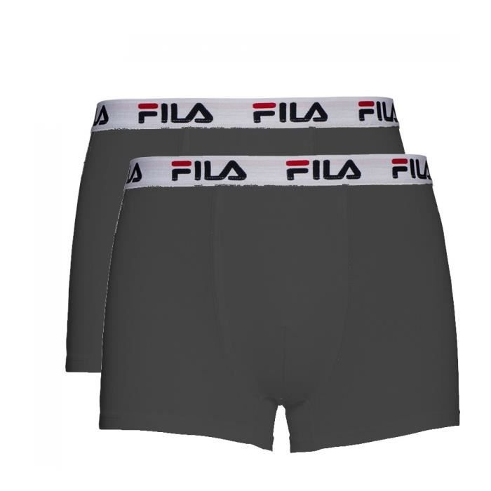 Fila - Lot de 2 Boxers FILA Homme en Coton Gris Anthracite - (S - Multicouleur)