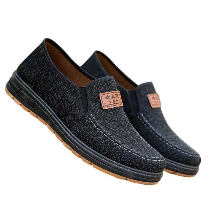 Minetom Homme Chaussures en Toile Décontractée Bateau Mocassins Loisir Espadrilles Confortable Baskets Slip-on en Toile