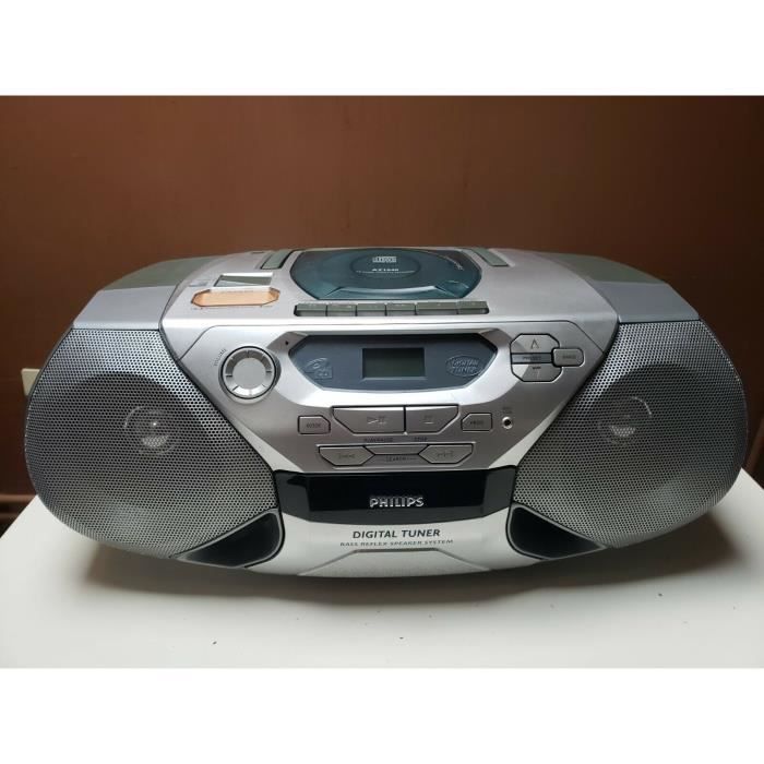 POSTE RADIO PORTABLE PHILIPS AZ1040 LECTEUR ENREGISTREUR CASSETTE CD BOOMBOX GHETTOBLASTER