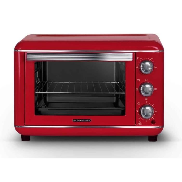SCHNEIDER Four vintage 23 l chaleur tournante 1500w rouge
