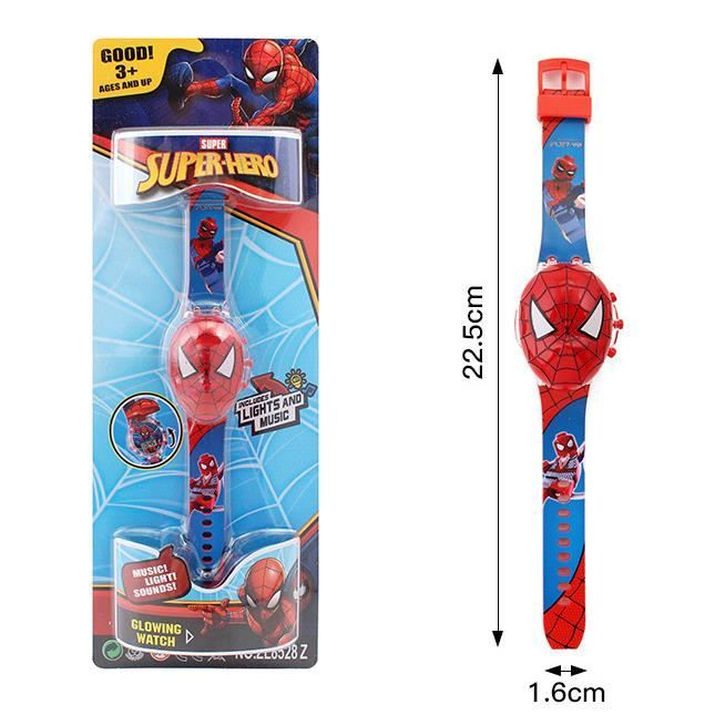 Montre SPIDERMAN lumineuse et sonore avec rabat de Protection enfant