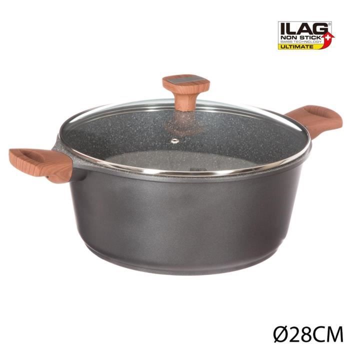 Secret de Gourmet - Faitout 28 fonte alu gris ilag ANTHRACITE