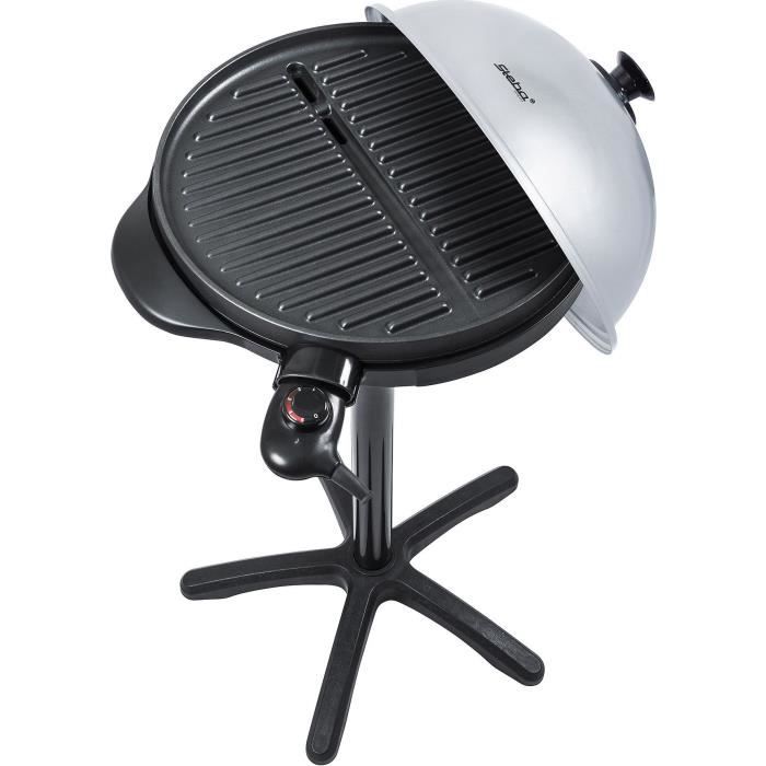 STEBA 062500 VG250 Grill BBQ - 1800 W - Plaque de cuisson Ø40 cm - Noir et argent