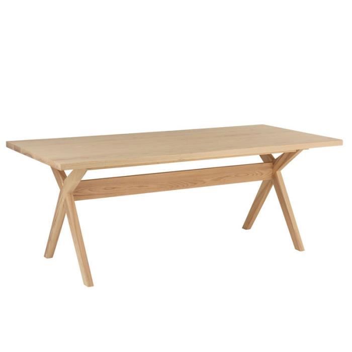 Table de repas rectangulaire Bois naturel - ZAMOSC - L 200 x l 90 x H 75