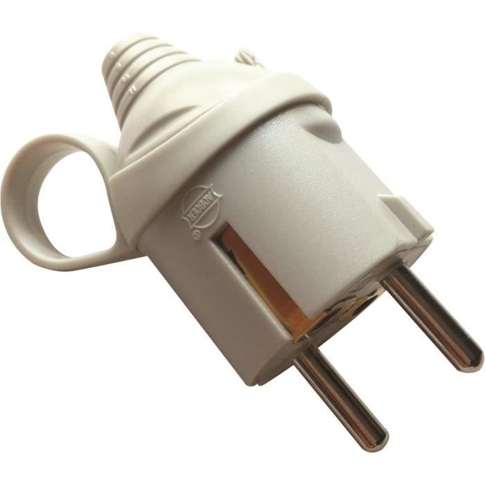 VOLTMAN Fiche électrique mâle 2P+T - Gris