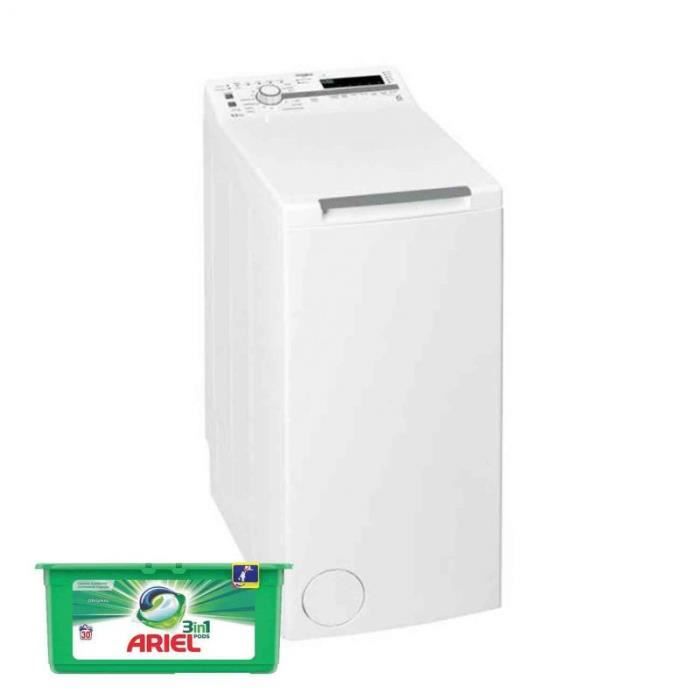 WHIRLPOOL Lave-linge top 7kg 1200trs/min 6eme sens Machine à laver