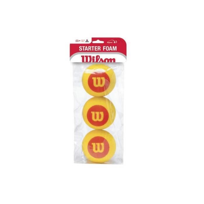 Sachet 3 balles débutant Wilson - jaune fluo - TU