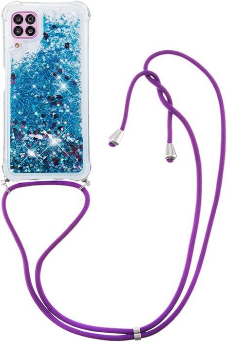 Cadorabo Custodia compatibile con Huawei NOVA 6 SE / P40 LITE/NOVA 7i - Ottica a strisce in COBALTO VIOLA - Coperchio protettivo in silicone TPU e retro in vetro temperato