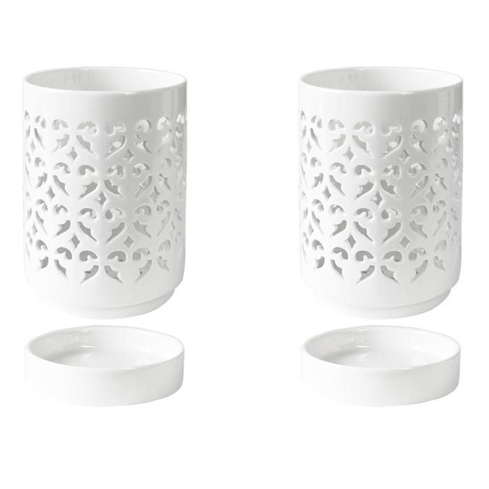 Pot Orchidée Céramique Blanc Avec Trous - 4 Pouces - Aération Racines, Drainage Intégré - Pour Intérieur Et Extérieur