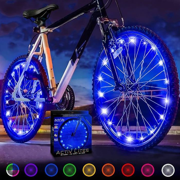 Lumières LED Pour Rayons De Vélo - 2 Kits, Multicolores, étanches, 3 Modes (fixe, Clignotant)
