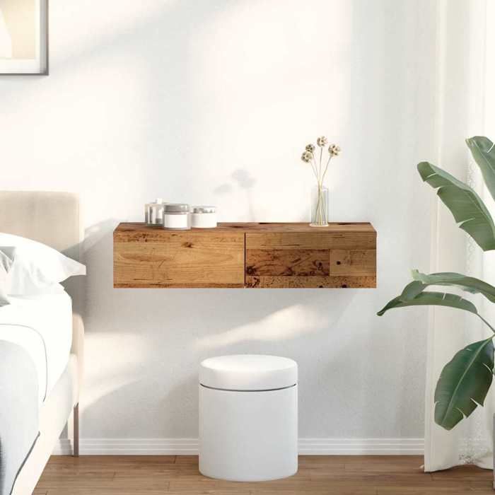 vidaXL Étagère murale avec tiroirs vieux bois bois dingénierie 859984