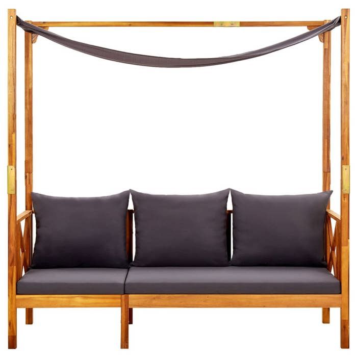 SALE 2025Banquette Banc dextérieur MOOD - Banc de jardin avec auvent - Bois dacacia solide Chill977528