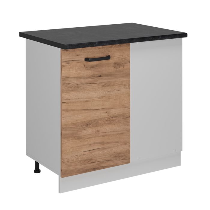 Vicco Meuble D'Angle R-Line Chêne De Force Doré/Anthracite 86 Cm J-Shape - Cuisine Modulaire Sans Plan De Travail